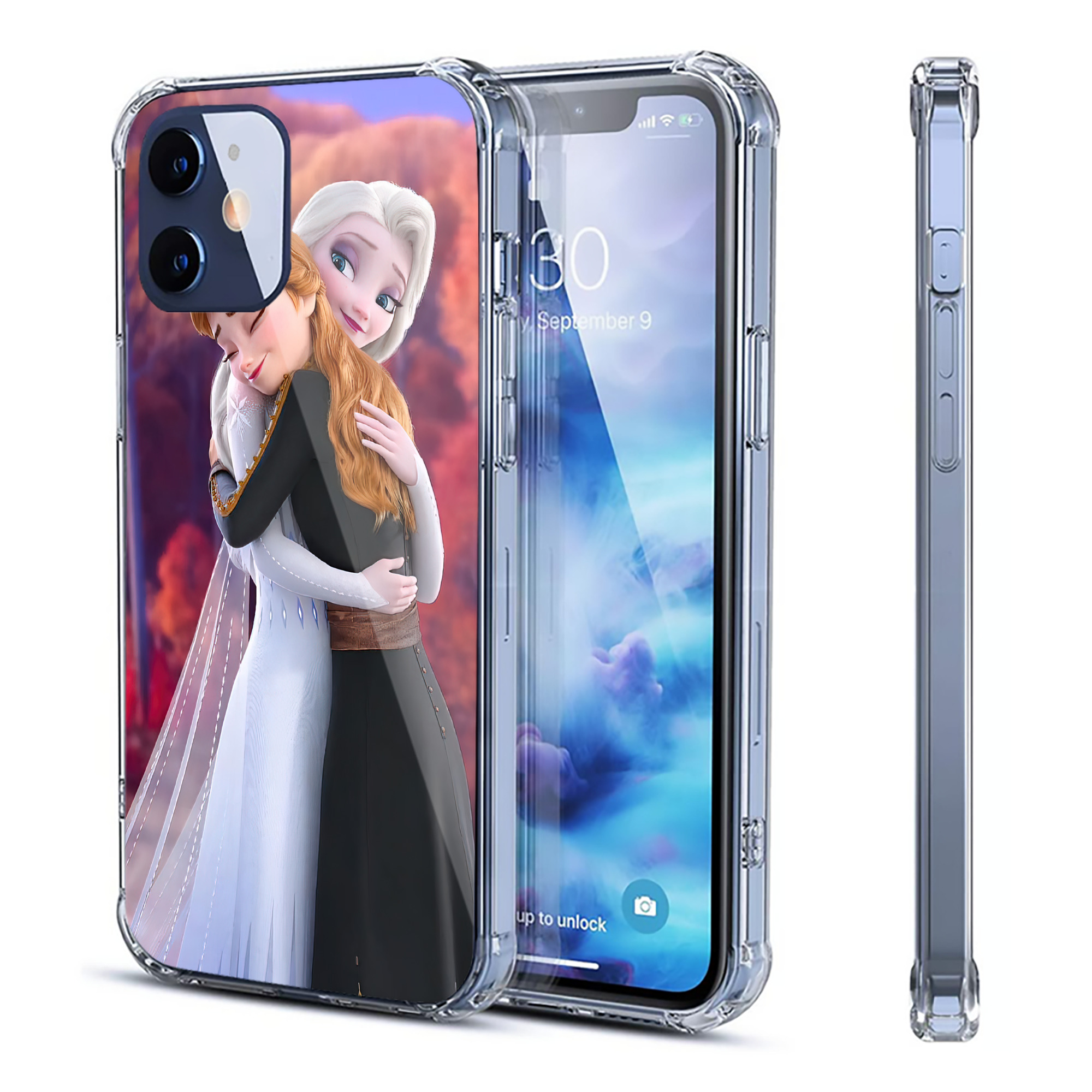 （画像用） アナと雪の女王 アンナ エルサ Frozen Anna Elsa 【iPhone 12シリーズ対応】透明スマホケース（クリアソフトケース）